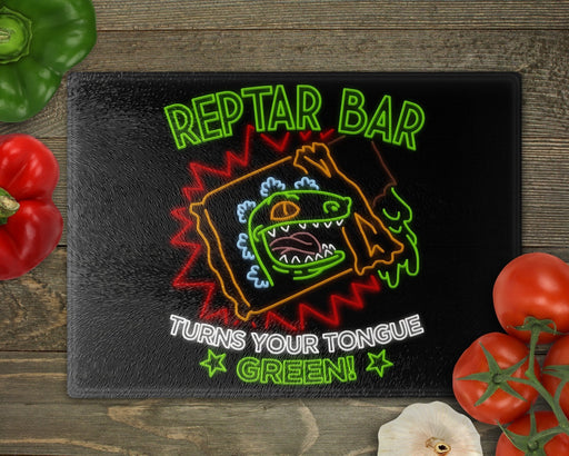 Reptar Bar Neon Logo Cutting Board