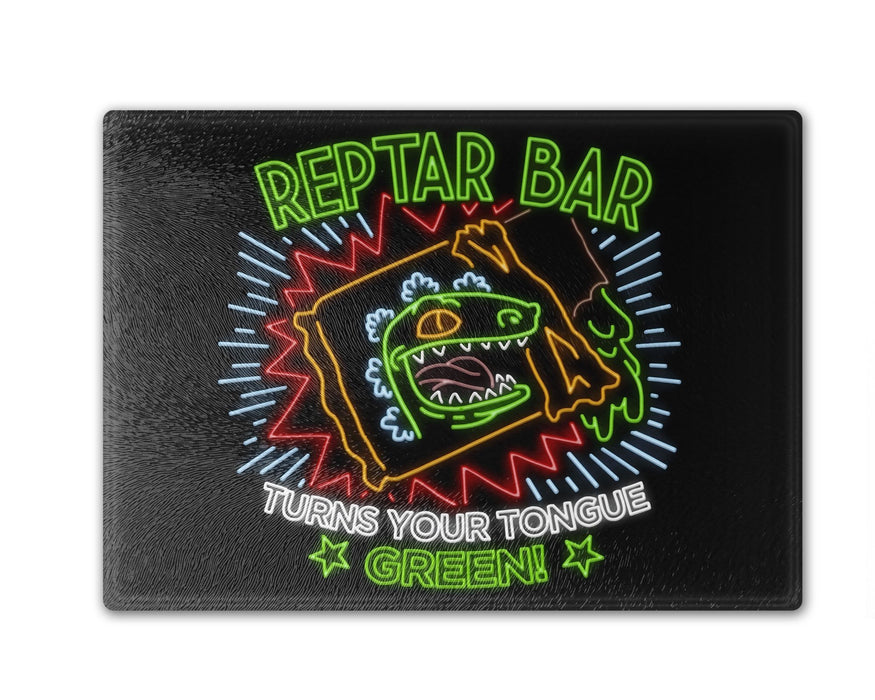Reptar Bar Neon Logo2 Cutting Board