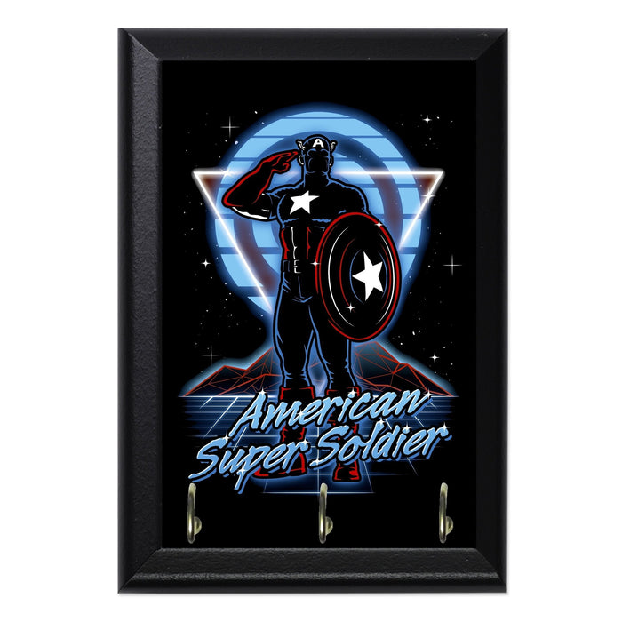 Retro American Super Soldier Key Hanging Wall Plaque - 8 x 6 / Yes