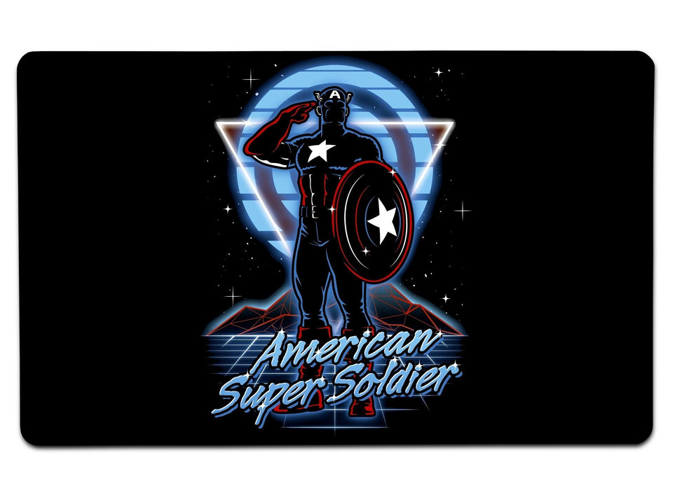 Retro American Super Soldier Large Mouse Pad