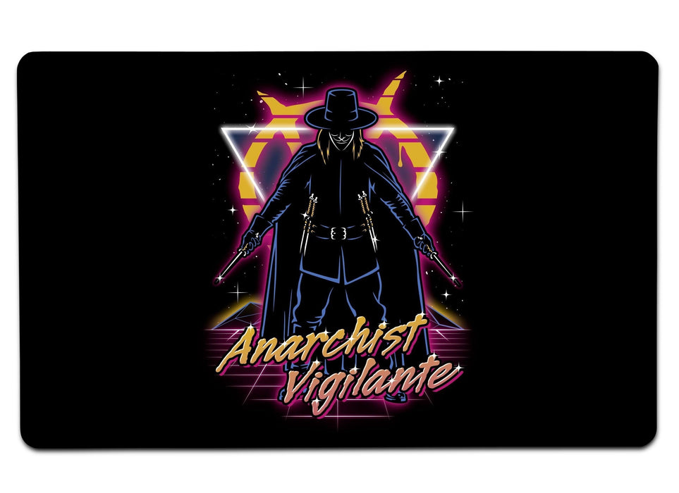 Retro Anarchist Vigilante Large Mouse Pad