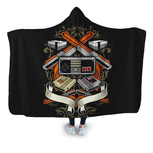 Retro Gaming Hooded Blanket - Adult / Premium Sherpa