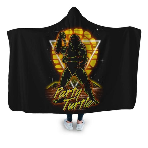 Retro Party Turtle Hooded Blanket - Adult / Premium Sherpa