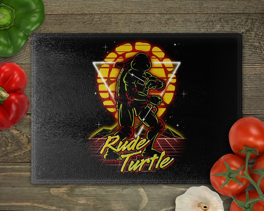 Retro Rude Turtle Cutting Board