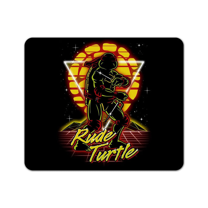 Retro Rude Turtle Mouse Pad