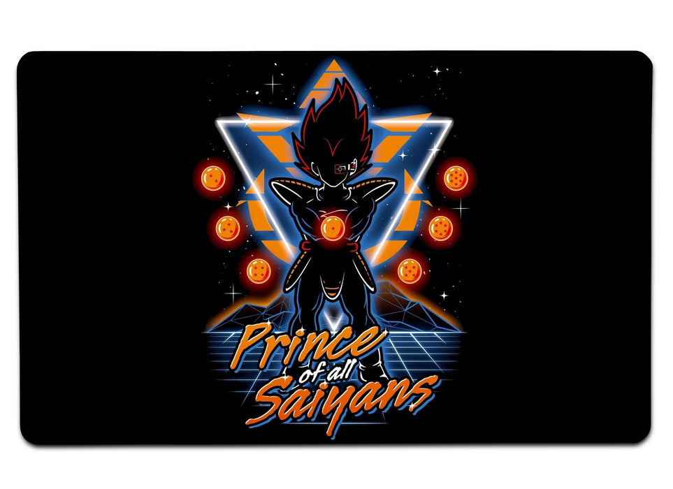 Retro Saiyan Prince Large Mouse Pad