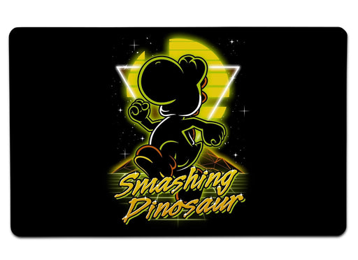 Retro Smashing Dinosaur Large Mouse Pad