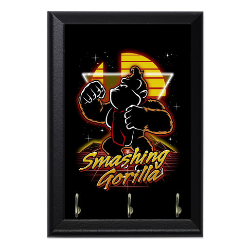 Retro Smashing Gorilla Key Hanging Wall Plaque - 8 x 6 / Yes