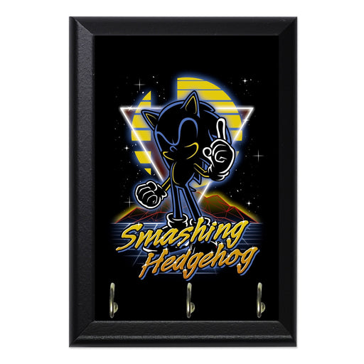 Retro Smashing Hedgehog Key Hanging Wall Plaque - 8 x 6 / Yes
