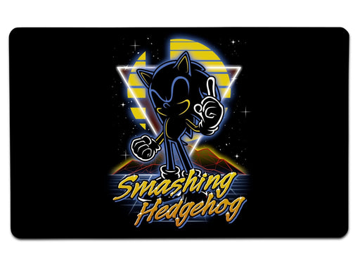 Retro Smashing Hedgehog Large Mouse Pad
