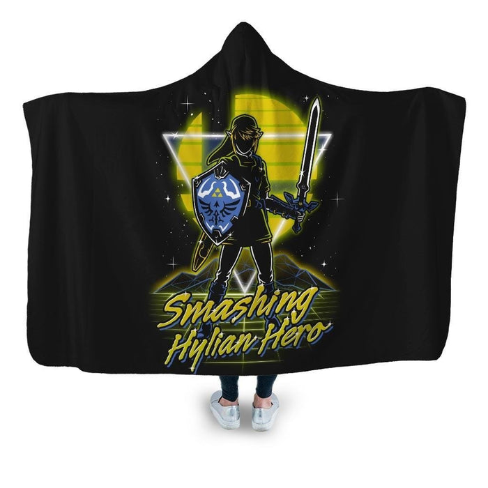 Retro Smashing Hylian Hero Hooded Blanket - Adult / Premium Sherpa