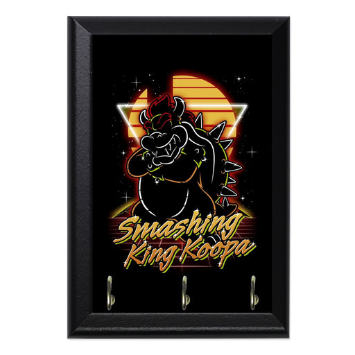 Retro Smashing King Koopa Key Hanging Wall Plaque - 8 x 6 / Yes