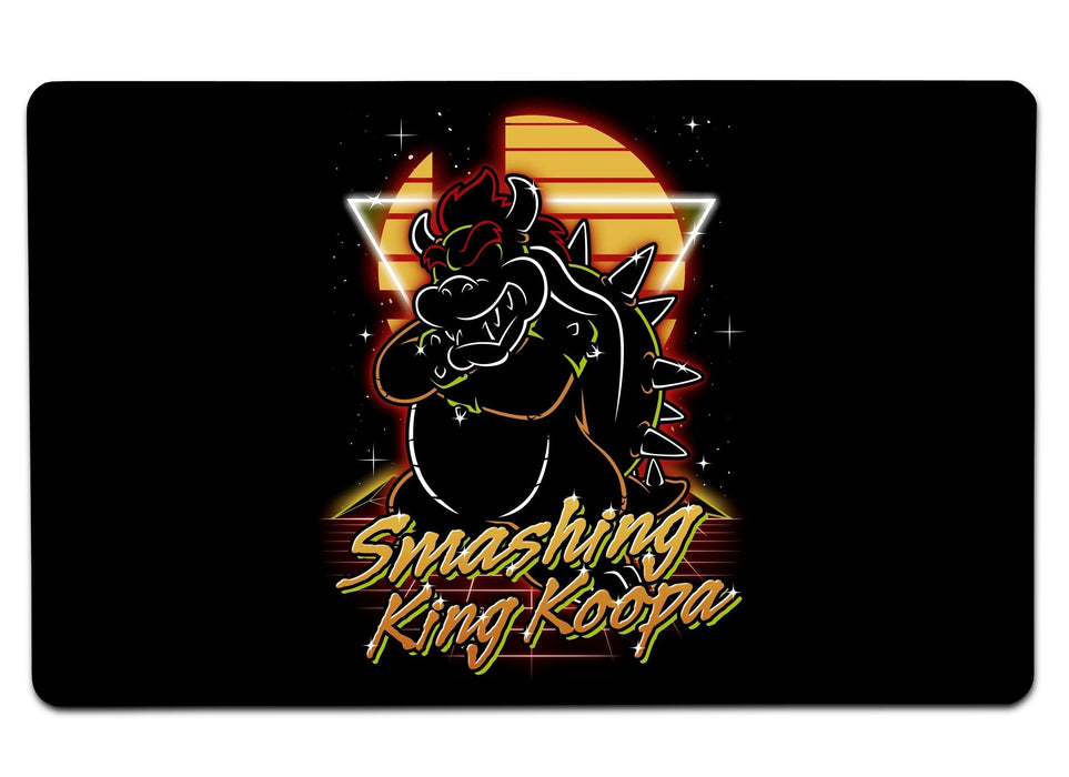Retro Smashing King Koopa Large Mouse Pad