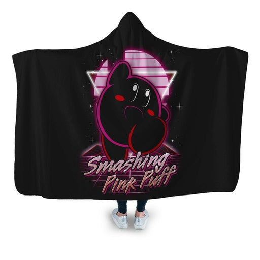 Retro Smashing Pink Puff Hooded Blanket - Adult / Premium Sherpa