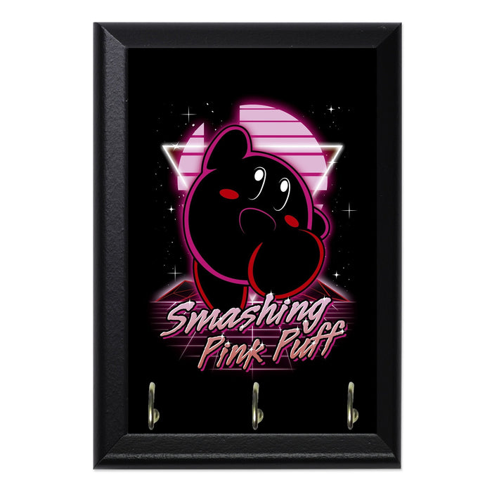 Retro Smashing Pink Puff Key Hanging Wall Plaque - 8 x 6 / Yes