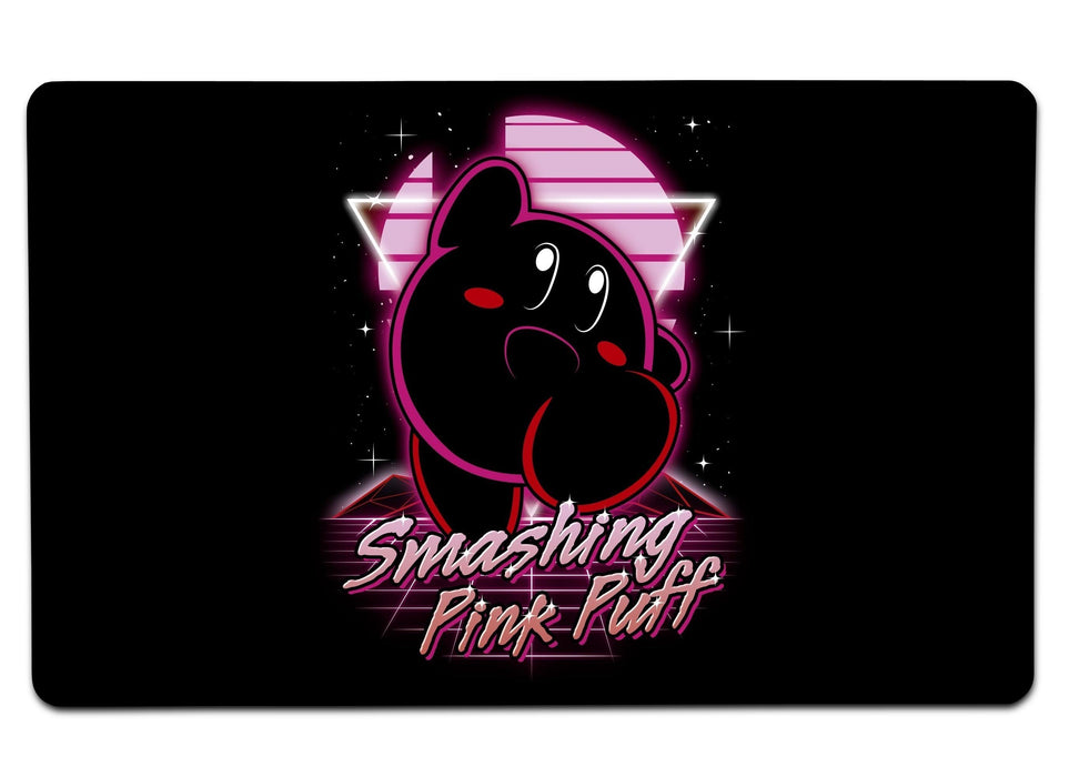 Retro Smashing Pink Puff Large Mouse Pad