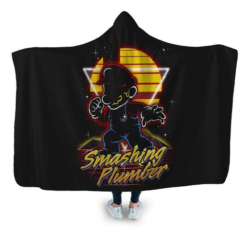 Retro Smashing Plumber Hooded Blanket - Adult / Premium Sherpa