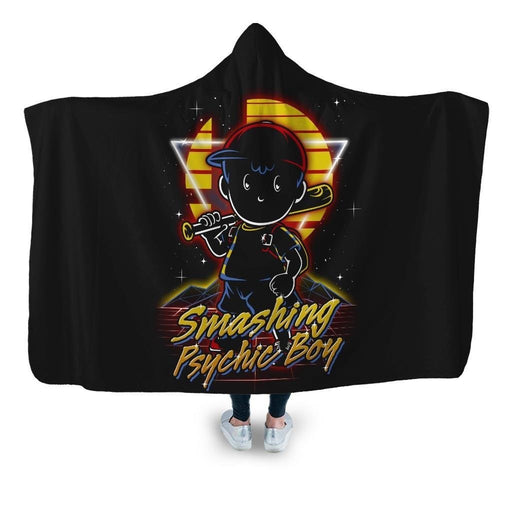 Retro Smashing Psychic Boy Hooded Blanket - Adult / Premium Sherpa