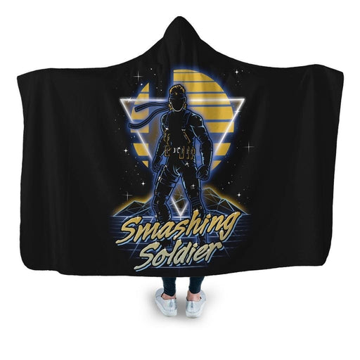 Retro Smashing Soldier Hooded Blanket - Adult / Premium Sherpa