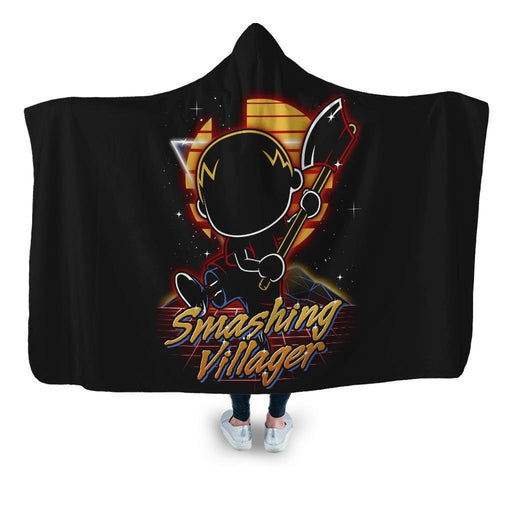 Retro Smashing Villager Hooded Blanket - Adult / Premium Sherpa