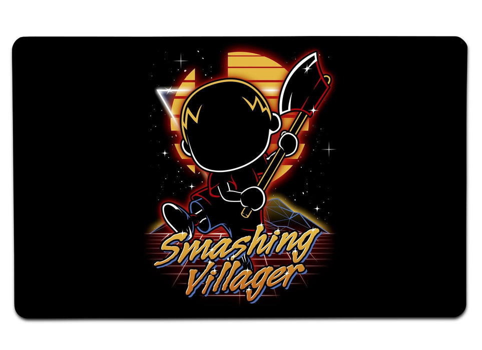Retro Smashing Villager Large Mouse Pad