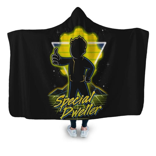 Retro Special Dweller Hooded Blanket - Adult / Premium Sherpa