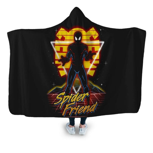 Retro Spider Friend Hooded Blanket - Adult / Premium Sherpa
