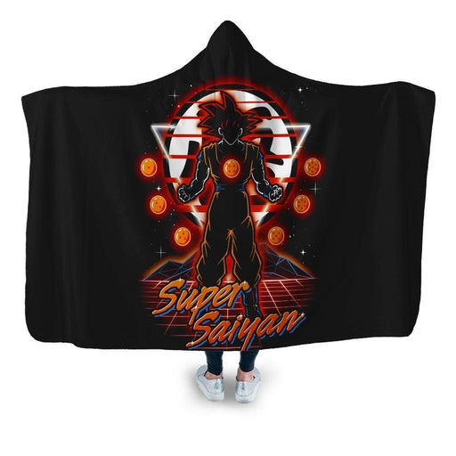 Retro Super Saiyan Hooded Blanket - Adult / Premium Sherpa