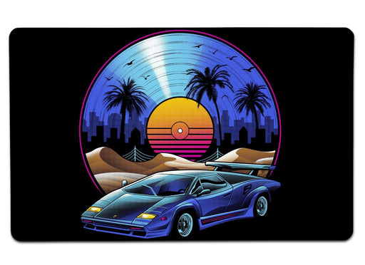 Retro Vinyl Soundtrack Large Mouse Pad