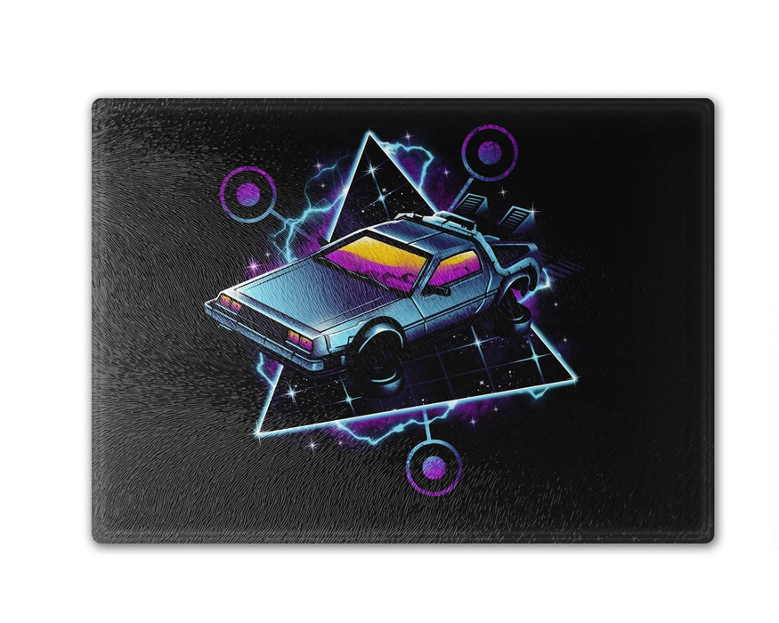 Retro Wave Time Machine Cutting Board