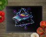 Retro Wave Time Machine Cutting Board