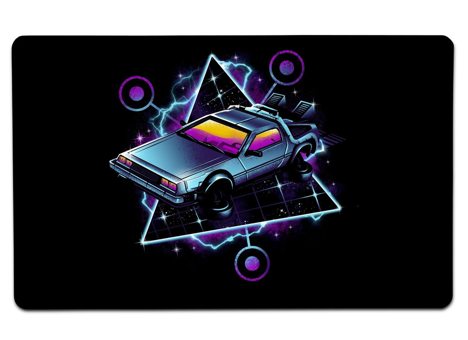 Retro Wave Time Machine Large Mouse Pad