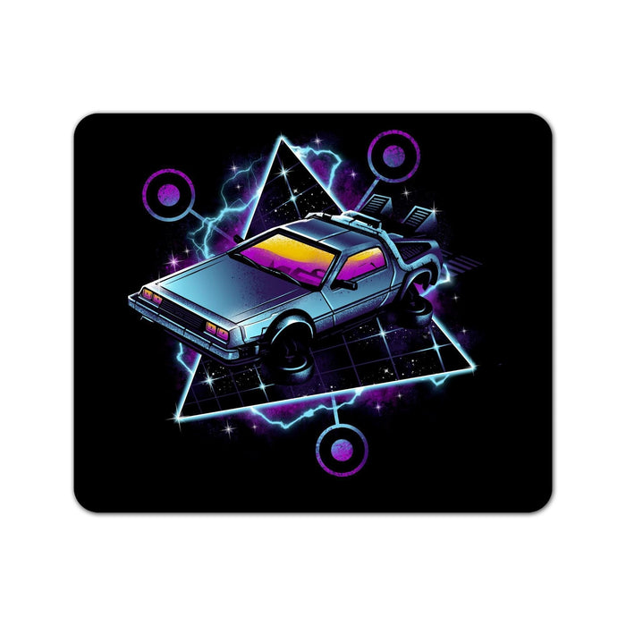 Retro Wave Time Machine Mouse Pad