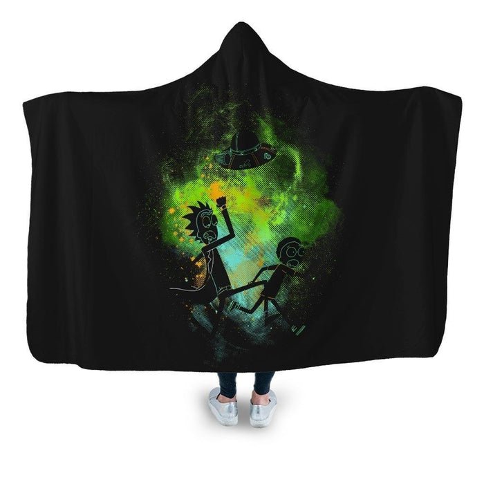 Rick Morty Art Hooded Blanket - Adult / Premium Sherpa