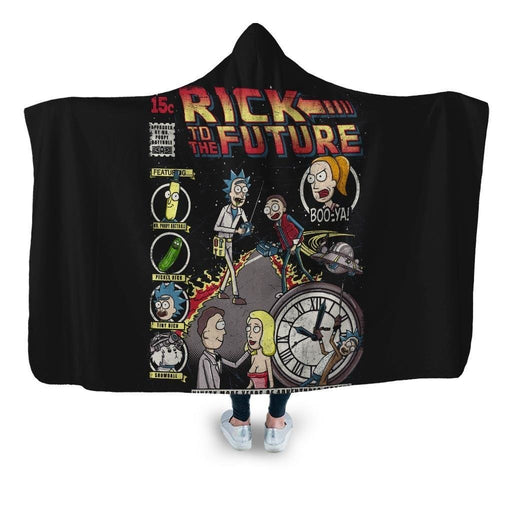Rick To The Future Hooded Blanket - Adult / Premium Sherpa