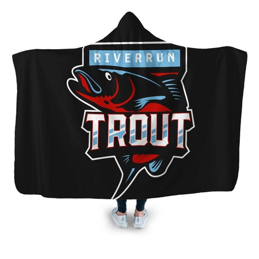 Riverrun Trout Hooded Blanket - Adult / Premium Sherpa