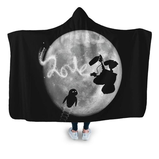 Robot Love Hooded Blanket - Adult / Premium Sherpa