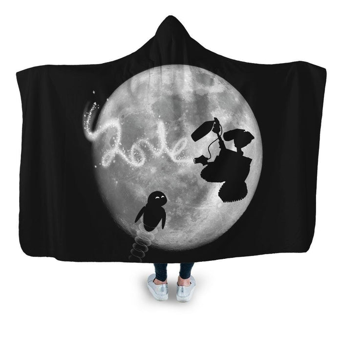 Robot Love Hooded Blanket - Adult / Premium Sherpa