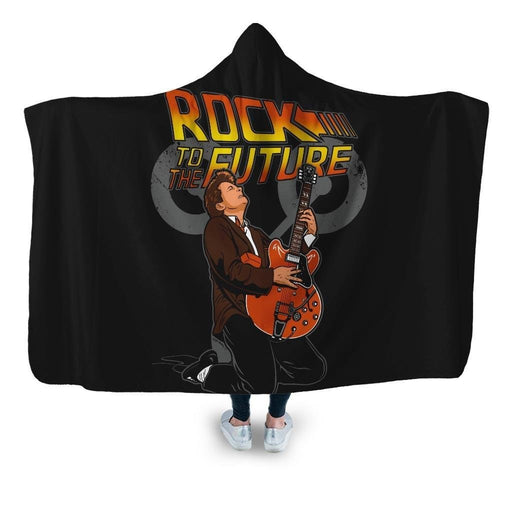 Rock To The Future Hooded Blanket - Adult / Premium Sherpa