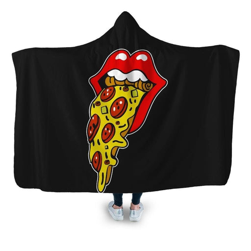 Rolling Pizza Hooded Blanket - Adult / Premium Sherpa