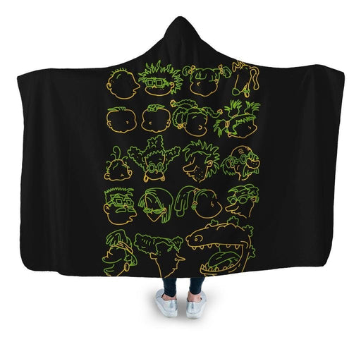 Rugrat Heads Hooded Blanket - Adult / Premium Sherpa