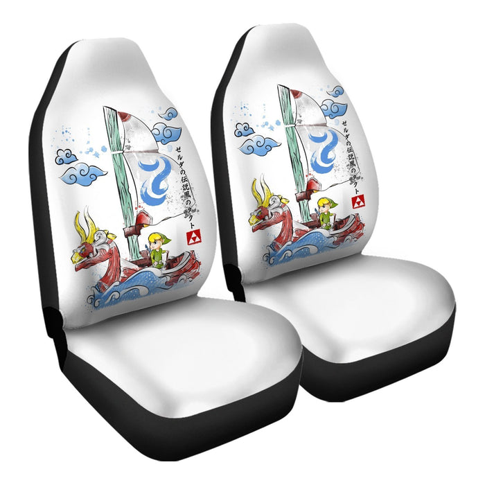 Sailor With The Wind Watercolor Car Seat Covers - One size