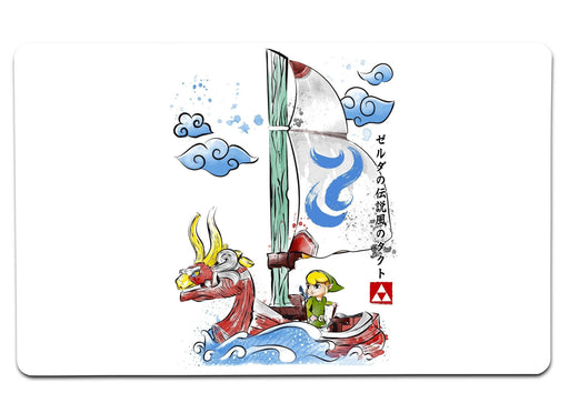 Sailor With The Wind Watercolor Large Mouse Pad