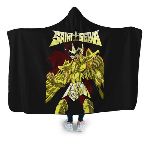 Saint Seiya Gold Armor Hooded Blanket - Adult / Premium Sherpa