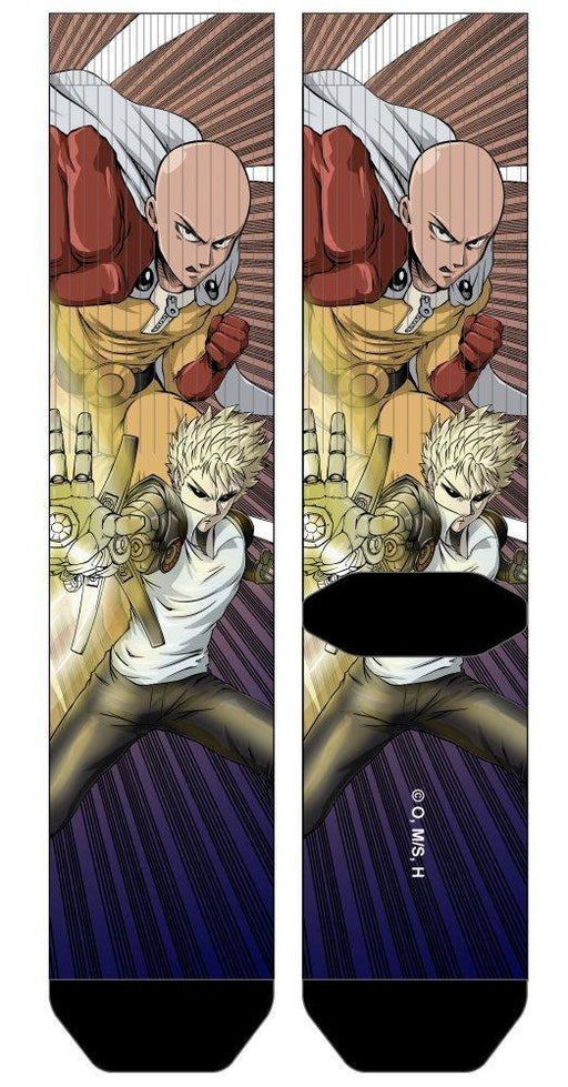 Saitama and Genos Sublimated Crew Sock One Punch Man - Size / Red/Gold