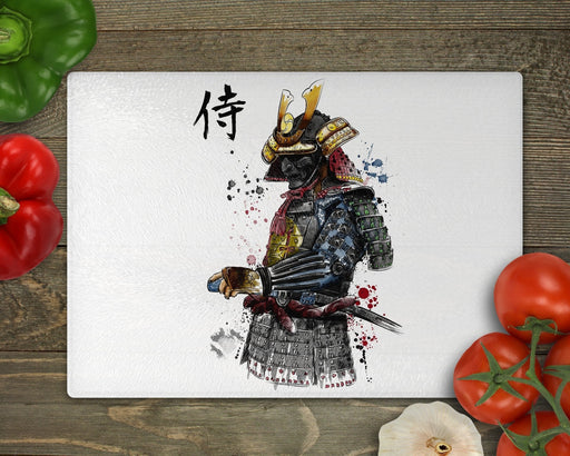 Samurai Watercolor Cutting Board