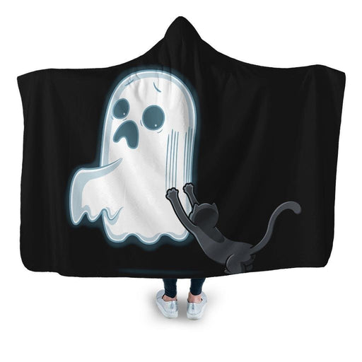 Scary Kitty Hooded Blanket - Adult / Premium Sherpa