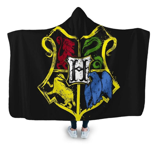 School Of Witchcraft And Wizardry Hooded Blanket - Adult / Premium Sherpa
