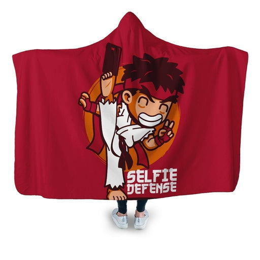 Selfie Defense Hooded Blanket - Adult / Premium Sherpa