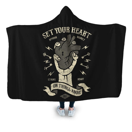 Set Your Heart Hooded Blanket - Adult / Premium Sherpa